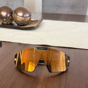 Versace Amber Gold Shield Sunglasses